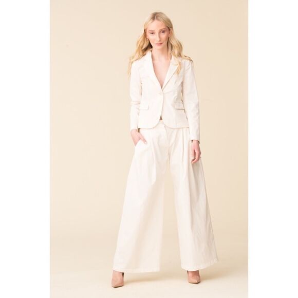 Nili Lotan Brad Cotton Cropped Jacket Eggshell size US4 - Picture 7 of 12